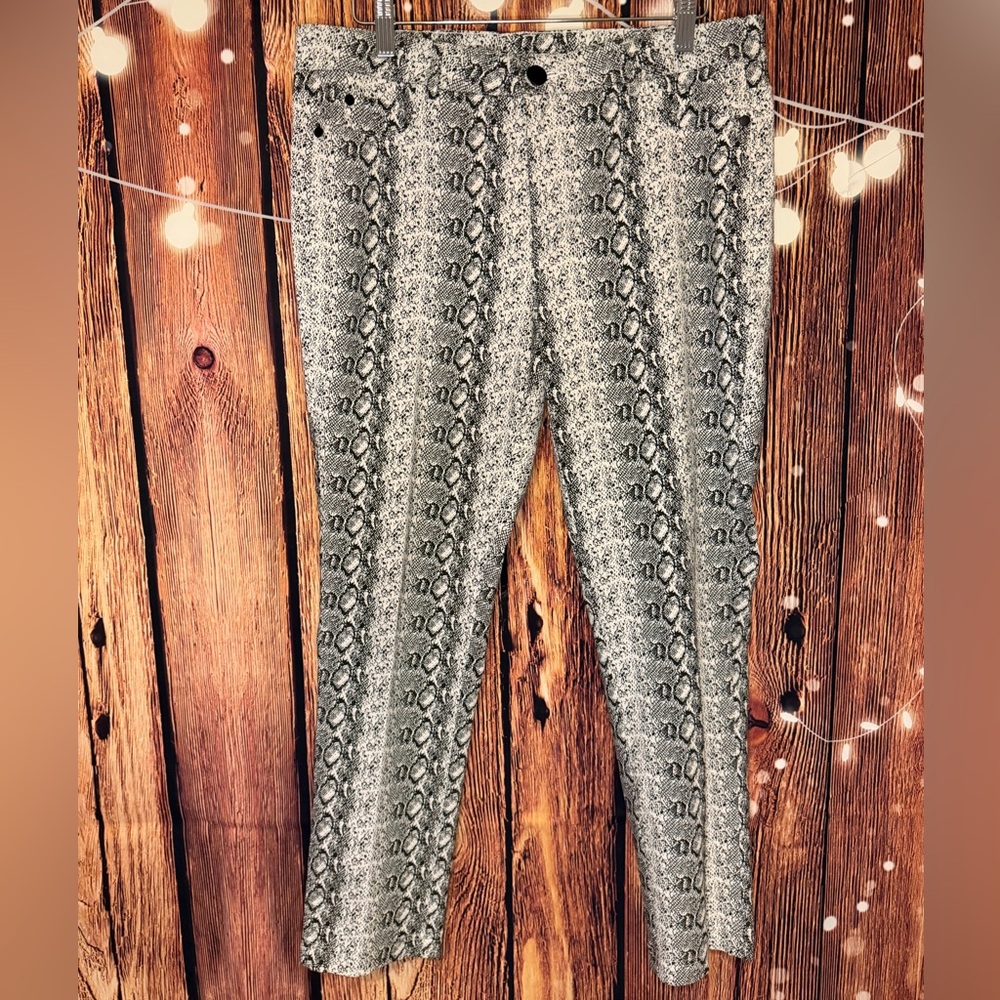 Jules & Leopold Black and White Snakeskin Trousers
